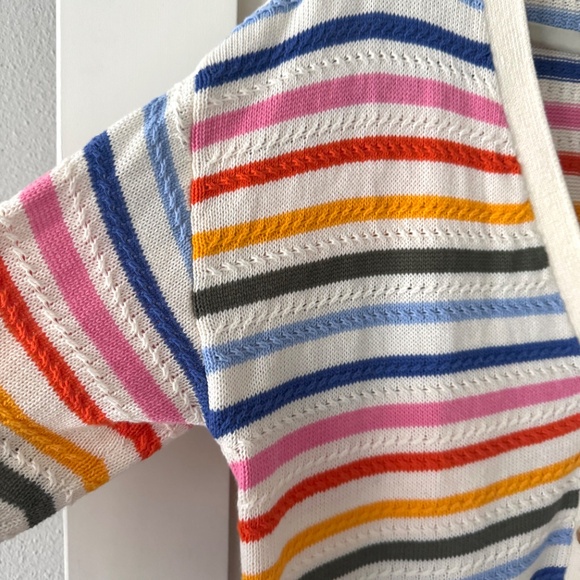 Ribbed Multi Stripe V-Neck Cardigan - Picture 5 of 7